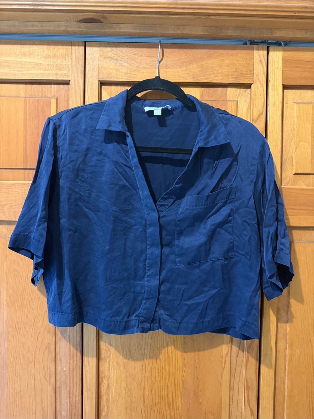 Lunya Silk Short Sleeve Button Down Top